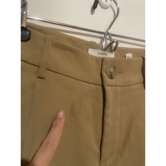 VINCE Size 0 CASUAL TROUSER PLEATED HI-RISE SHORTS Khaki - Picture 4 of 6